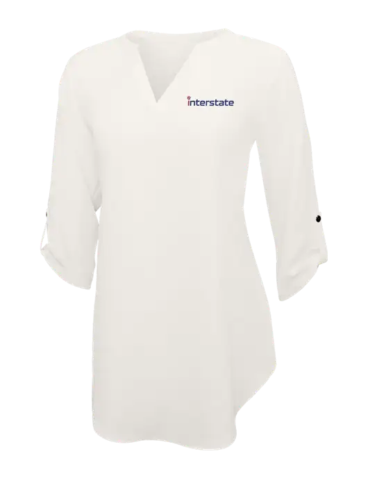 Ivory Womens 3/4 Sleeve Tunic Blouse w/Interstate Logo