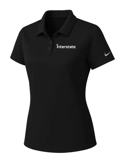 Nike Womens Black Dry Essential Solid Polo w/Interstate Logo