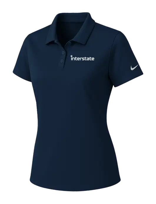 Nike Womens Navy Dry Essential Solid Polo w/Interstate Logo