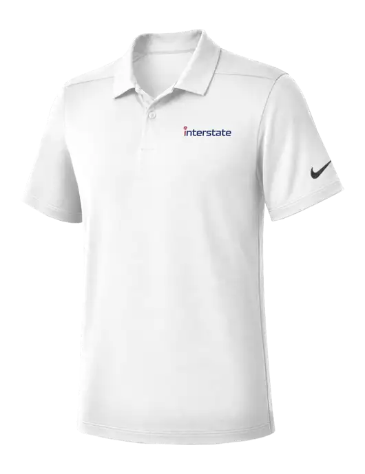 Nike White Dry Essential Solid Polo w/Interstate Logo