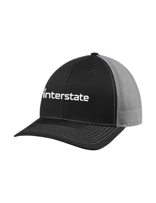 Richardson Adjustable Snapback Original 112 Trucker Cap Black w/Charcoal Mesh w/Interstate Logo