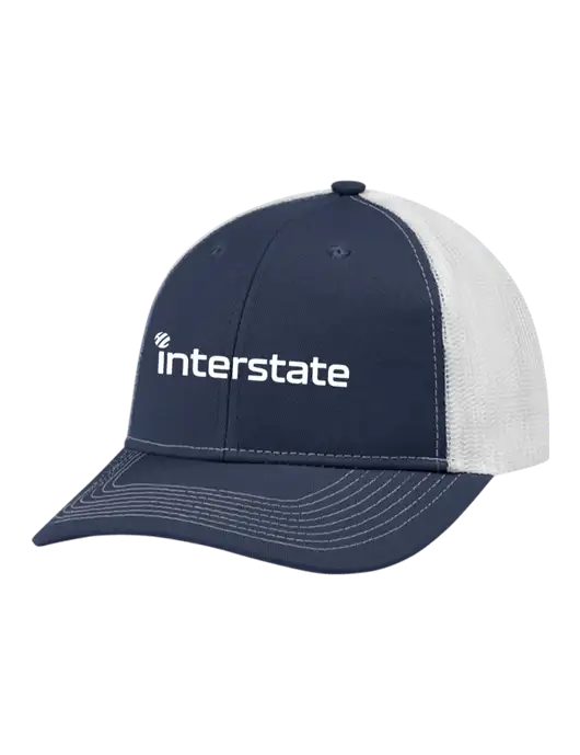 Snapback Ponytail Trucker Cap Navy w/White Mesh w/Interstate Logo