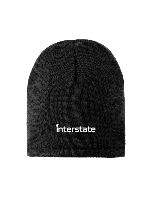 Black Fleece-Lined Beanie Cap w/Interstate Logo