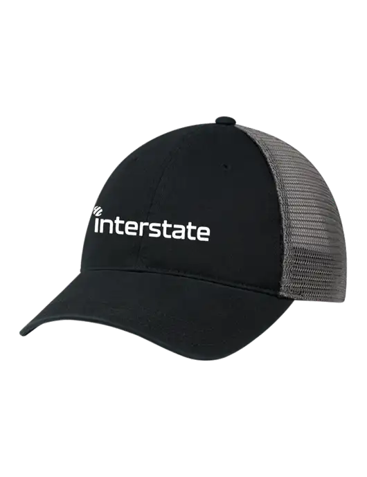 Richardson 111 Garment Washed Trucker Cap Black w/Charcoal Mesh w/Interstate Logo