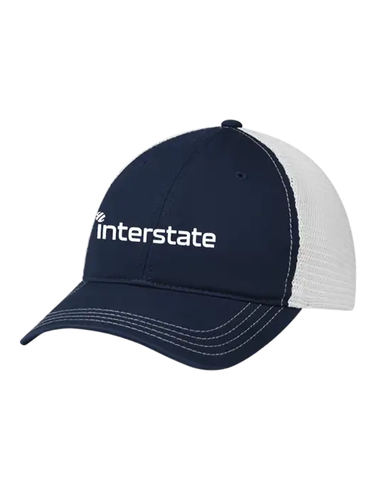 Richardson 111 Garment Washed Trucker Cap Navy w/White Mesh w/Interstate Logo