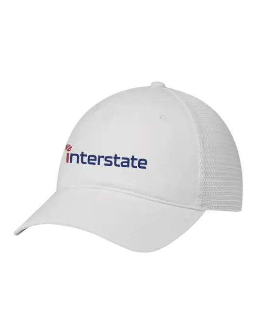 Richardson 111 Garment Washed Trucker Cap White w/White Mesh w/Interstate Logo
