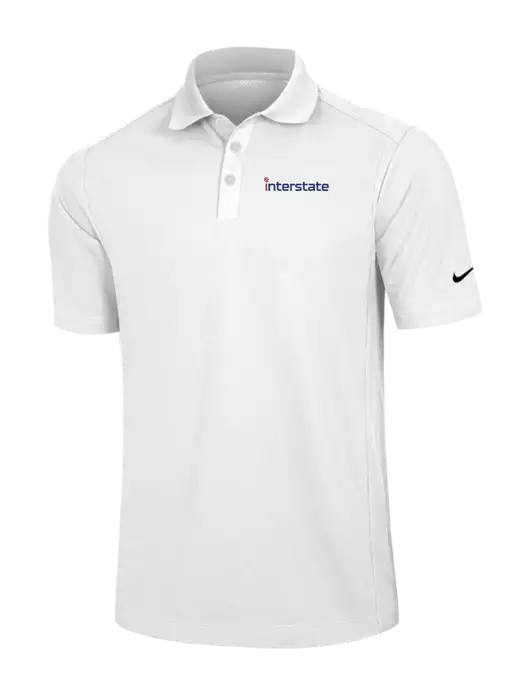 Nike White Dri-FIT Classic Polo w/Interstate Logo