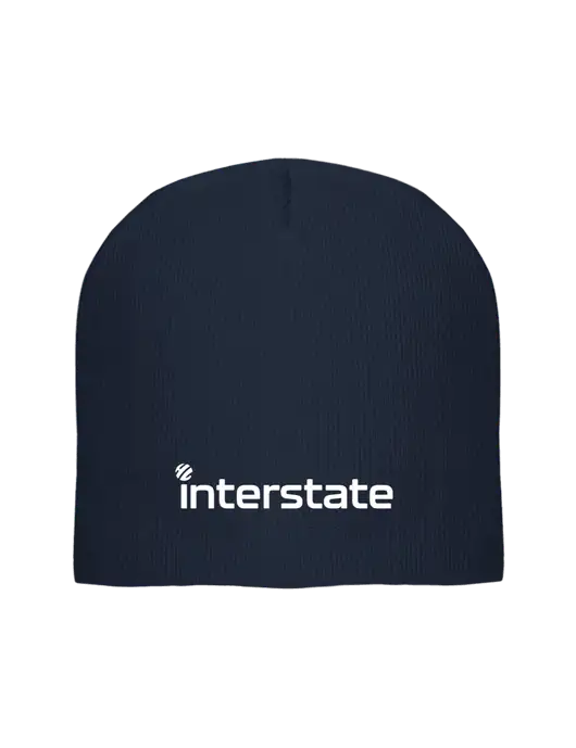 Solid Navy Element Knit Beanie w/Interstate Logo