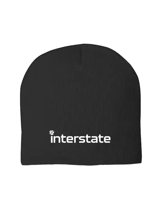 Solid Black Element Knit Beanie w/Interstate Logo