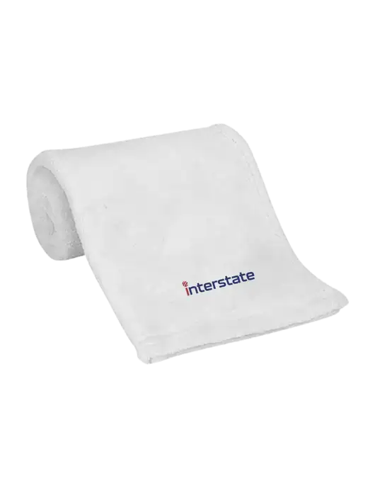 White Alpine Fleece Mink Touch Luxury Baby Blanket  w/Interstate Logo