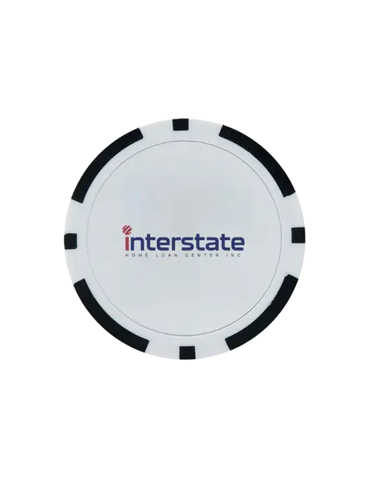 Black Poker Chip Ball Marker w/Interstate Logo