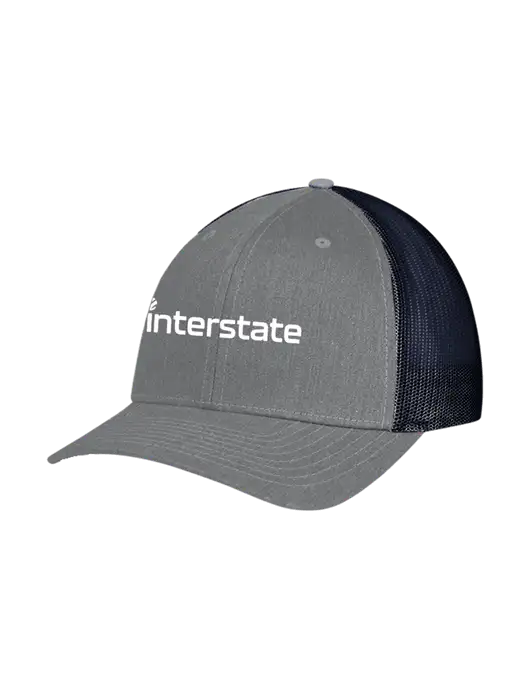 Richardson Adjustable Snapback Original 112 Trucker Cap Heather Grey w/Navy Mesh w/Interstate Logo