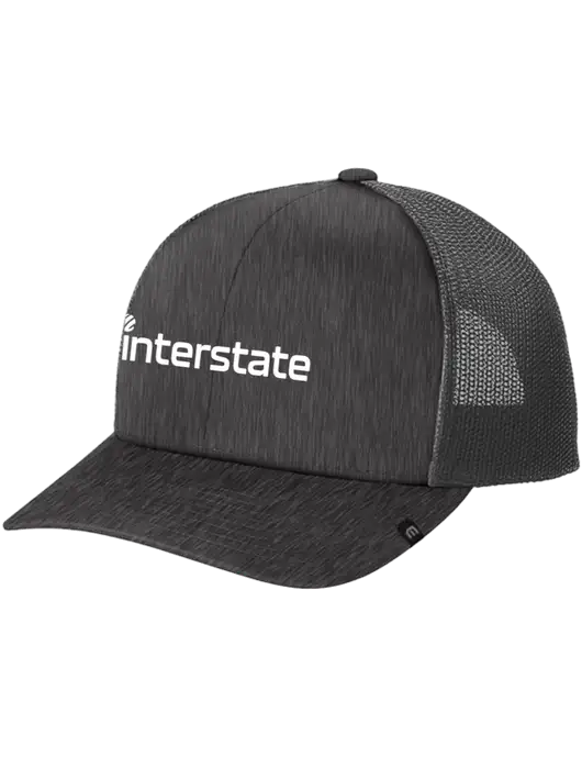 TravisMathew Very Dark Grey Heather Cruz Trucker Cap w/Interstate Logo