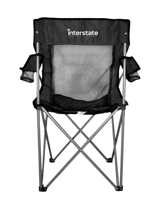 Titan Black/Black Mesh Folding Chair w/Interstate Logo