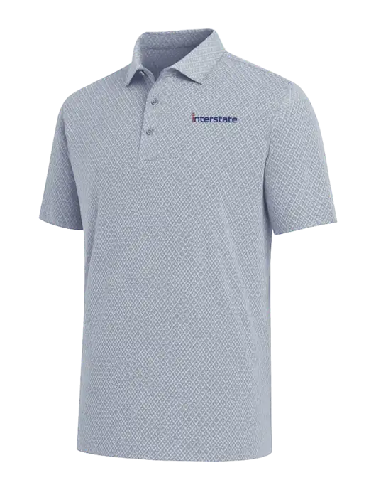 Callaway All-Over Stitched Medium Grey Chev Polo  w/Interstate Logo