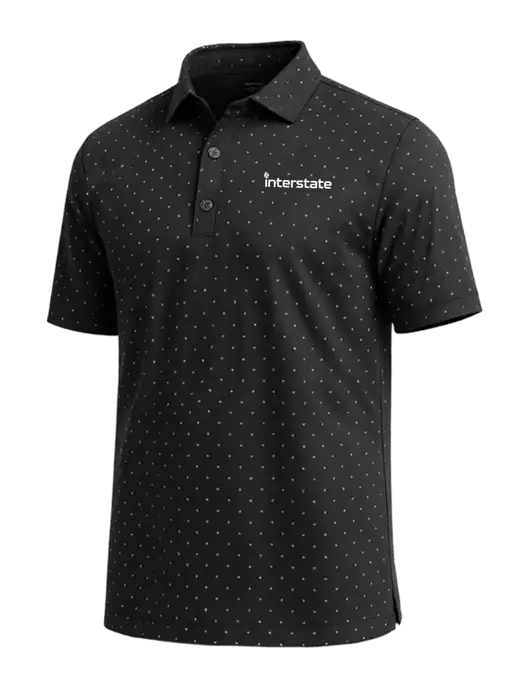 Callaway Micro Chev Black Print Polo w/Interstate Logo