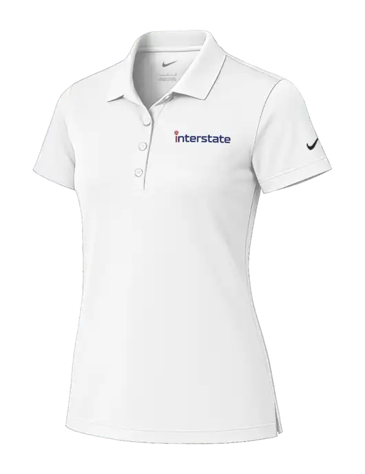 Nike Womens White Tech Basic Dri-FIT Polo
 w/Interstate Logo