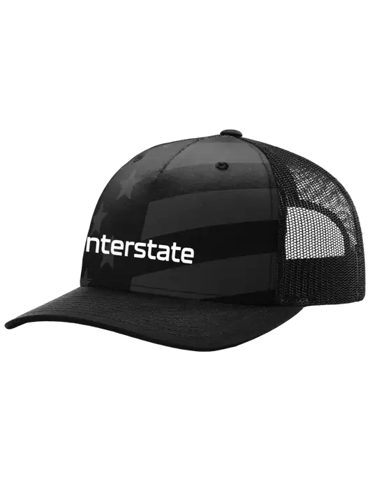 Richardson Five Panel Stars and Stripes Trucker Cap w/Interstate Logo