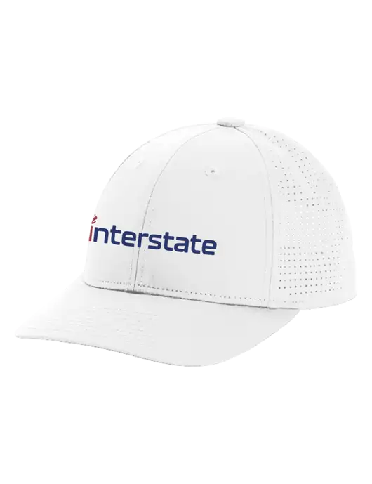 Pro-Cut Structured Snapback with Pinhole Mesh White Cap w/Interstate Logo