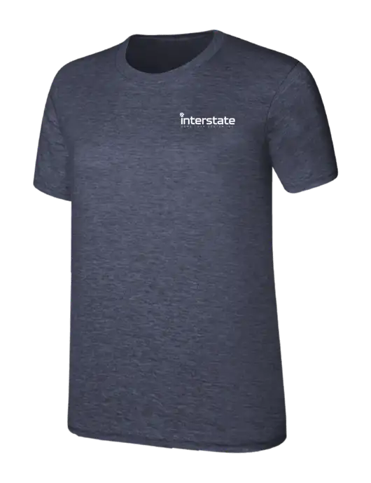 Womens Ring Spun Heather Navy 4.5 oz T-Shirt w/Interstate Logo