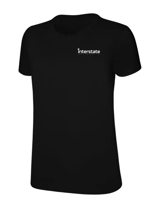 Womens Ring Spun Jet Black 4.5 oz T-Shirt w/Interstate Logo