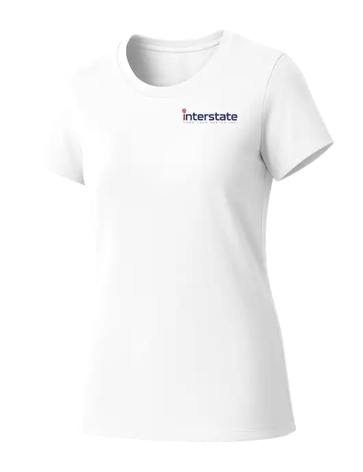 Womens Seriously Soft White T-Shirt w/Interstate Logo