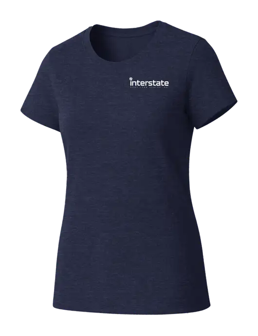 Womens Seriously Soft Heathered Navy T-Shirt w/Interstate Logo