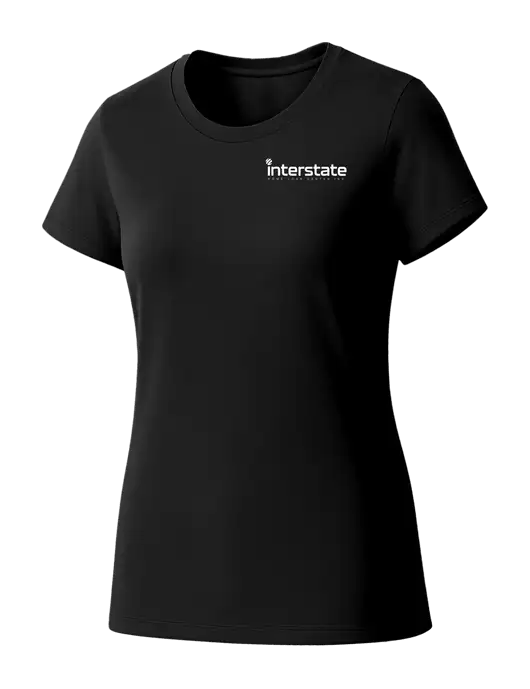 Womens Seriously Soft Black T-Shirt w/Interstate Logo