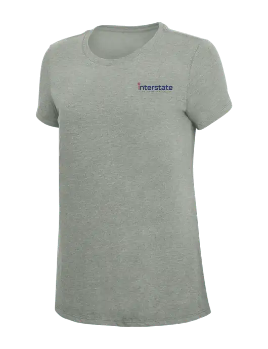 Womens Simply Soft Grey Frost 4.5oz  Poly/Combed Ring Spun Cotton T-Shirt w/Interstate Logo