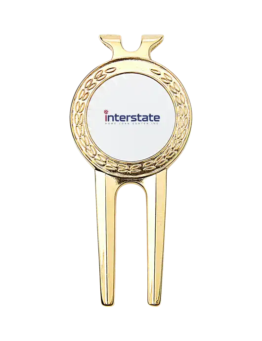 Gold Divot Tool, 1.5 x 3 w/Interstate Logo