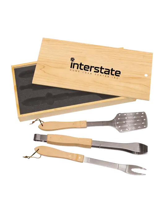 Wood BBQ Gift Set w/Interstate Logo