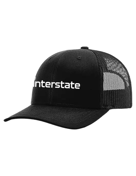 Richardson 112+ R-Flex Black Trucker Cap w/Black Mesh w/Interstate Logo