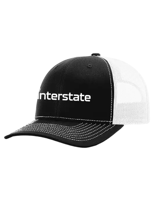 Richardson 112+ R-Flex Black Trucker Cap w/White Mesh w/Interstate Logo